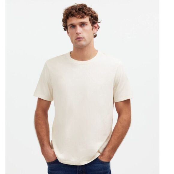 Madewell NM162 Cream Garment-Dyed All day Crewneck Tee Medium NWT - Picture 5 of 10